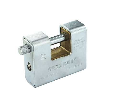 Securit-Armoured Padlock Brass & Matt Chrome