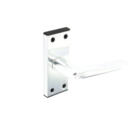 Securit-Aluminium Latch Handles Bright Silver (Pair)