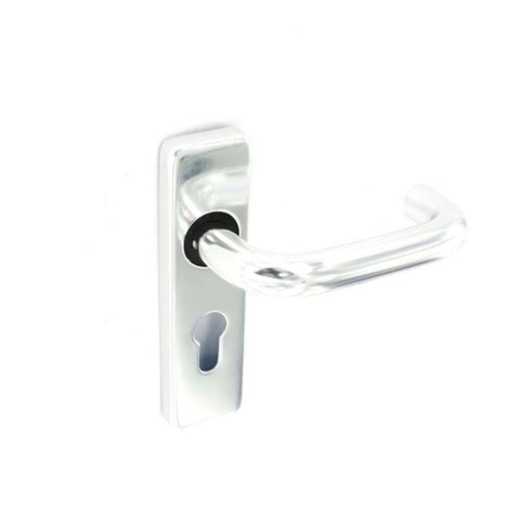 Securit-Aluminium Euro Lock Handles Polished 48mm c/c