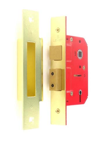 Securit-5 Lever Sash Lock Brass Plated