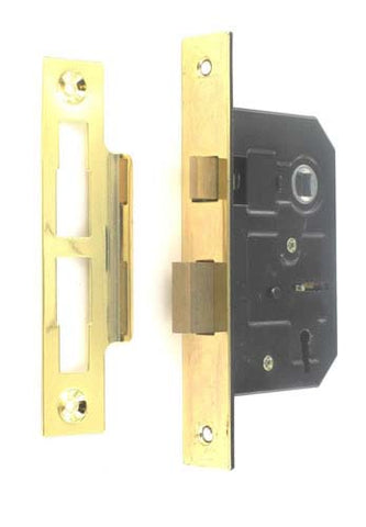Securit-3 Lever Sash Lock Brass Plated with 4 Keys