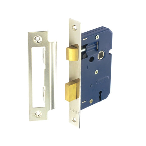 Securit-3 Lever Sash Lock Nickel Plated with 4 Keys