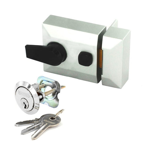 Securit-Silver Finish Double Locking Nightlatch