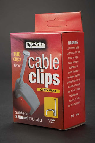 Dencon-Grey Flat Cable Clips 10mm