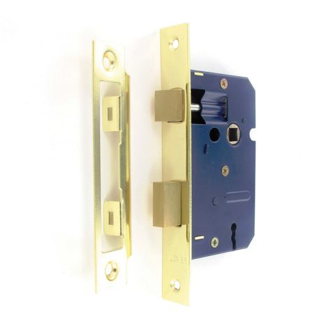 Securit-3 Lever Sash Lock Brass Plated with 2 Keys
