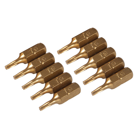 Silverline-T9 Gold Screwdriver Bits 10pk