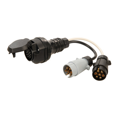Silverline-Plug to Twin Socket Towing Adaptor