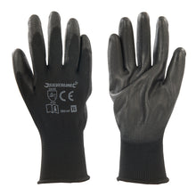 Silverline-Black PU Palm Gloves