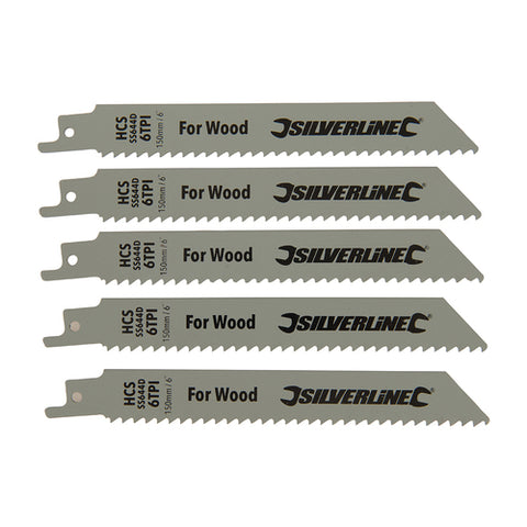 Silverline-Recip Saw Blades for Wood 5pk