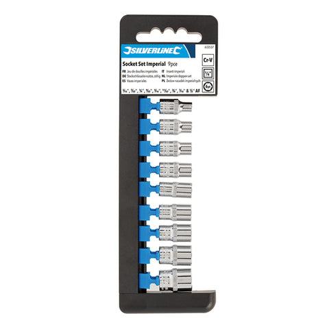 Silverline-Socket Set 1/4" Drive 6pt Imperial 9pce