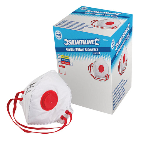 Silverline-Fold Flat Valved Face Mask FFP3 NR Display Box 25pk