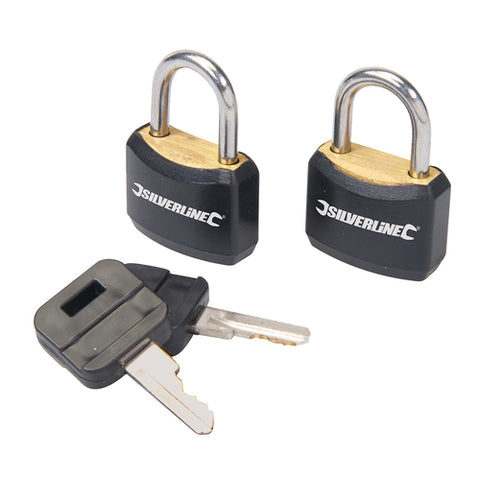 Silverline-Padlock Set Keyed Alike 2pce
