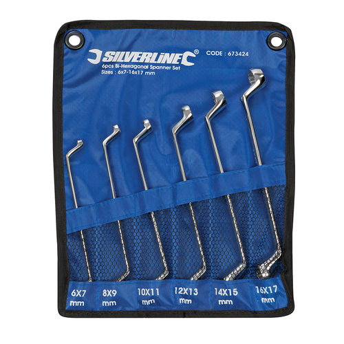 Silverline-Deep Offset Ring Spanners Set 6pce