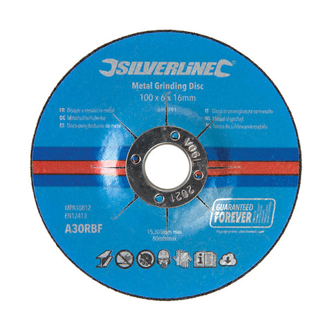 Silverline-Metal Grinding Discs 10pk