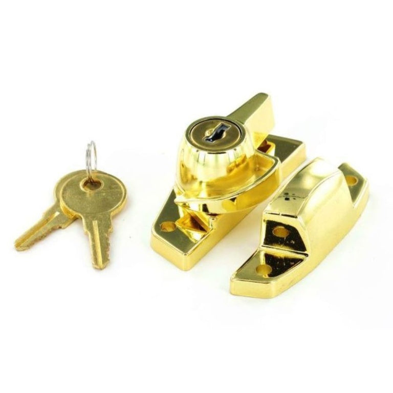 Securit-Locking Sash Fastener Brassed