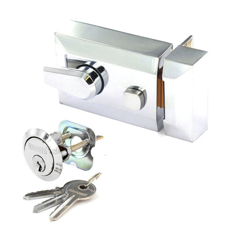 Securit-Polished Chrome Double Locking Nightlatch