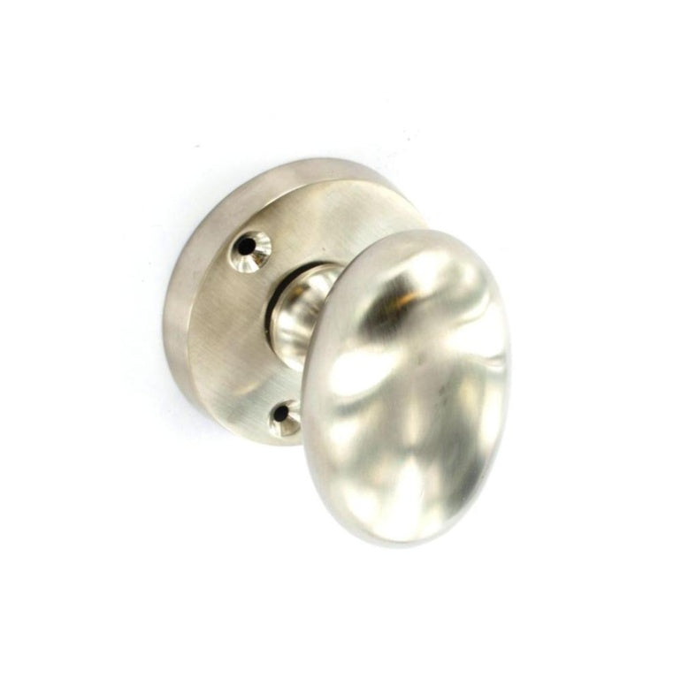 Securit-Brushed Nickel Oval Mortice Knobs (Pair)
