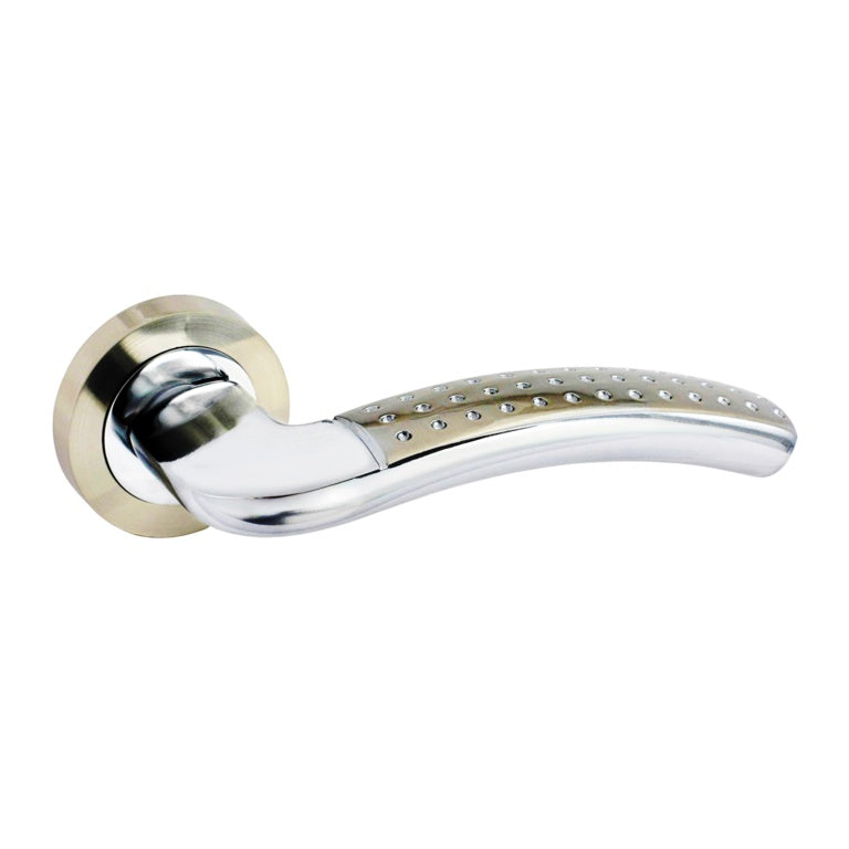 Securit-Satin Nickel Chrome Plated Latch Handles Dimple (Pair)