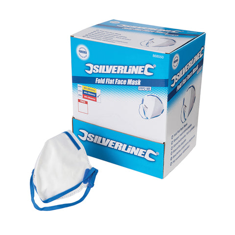 Silverline-Fold Flat Face Mask FFP2 NR Display Box 50pk