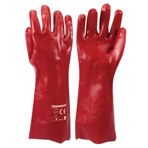Silverline-Red PVC Gauntlets