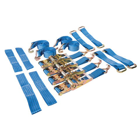 Silverline-Car Transporter Alloy & Steel Wheels Tie-Down Set 16pce