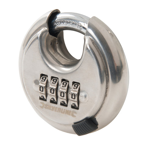 Silverline-Stainless Steel Combination Disc Padlock 4-Digit