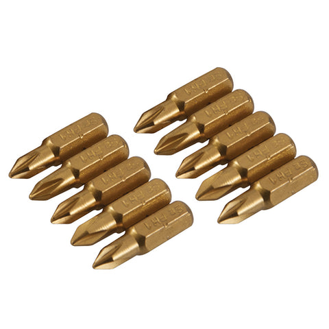 Silverline-Phillips Gold Screwdriver Bits 10pk