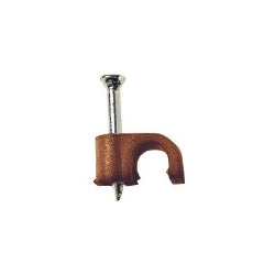 Dencon-7mm Brown Round Cable Clips Box 100