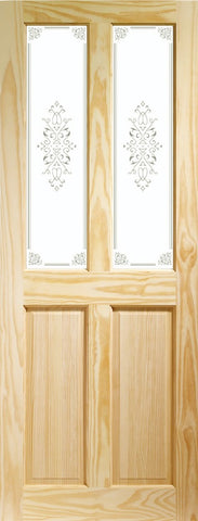 Victorian 4 Panel Internal Clear Pine Door with Campion Glass -