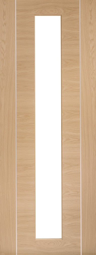 Forli Pre-Finished Internal Oak Door with Clear Glass -1981 x 762 x 35mm (30")