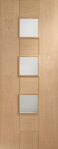 Messina Pre-Finished Internal Oak Door with Clear Glass -1981 x 762 x 35mm (30")