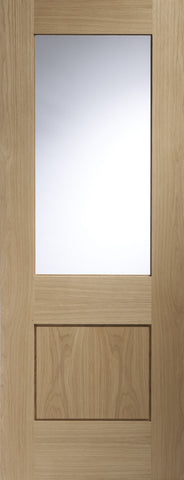 Piacenza Internal Oak Door with Clear Glass-1981 x 762 x 35mm (30")