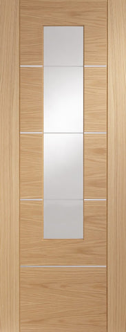 Portici Pre-Finished Internal Oak Door with Clear Glass -1981 x 686 x 35mm (27")