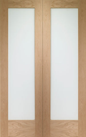 Pattern 10 Internal Oak Rebated Door Pair with Clear Glass -1981 x 915 x 40mm (36")