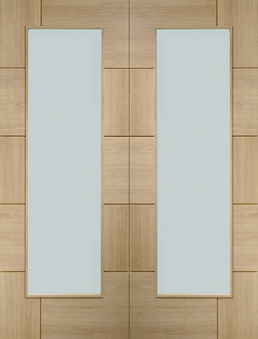 Ravenna Internal Oak Rebated Door Pair with Clear Glass-1981 x 1524 x 40mm (60")