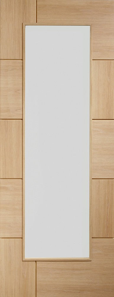 Ravenna Internal Oak Pre-Finished Door with Clear Glass-1981 x 838 x 35mm (27")