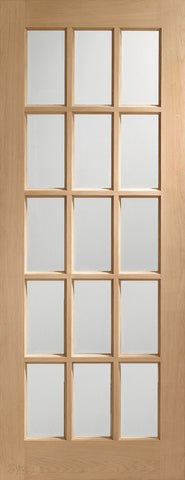 SA77 Internal Oak Door with Clear Bevelled Glass -1981 x 686 x 35mm (27")