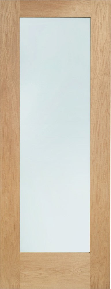 Pattern 10 Pre-Finished Internal Oak Door with Clear Glass -1981 x 610 x 35mm (24")