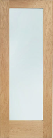 Pattern 10 Pre-Finished Internal Oak Door with Clear Glass -1981 x 610 x 35mm (24")