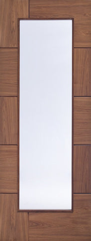 Ravenna Pre-finished Internal Walnut Door with Clear Glass-1981 x 838 x 35mm (33")