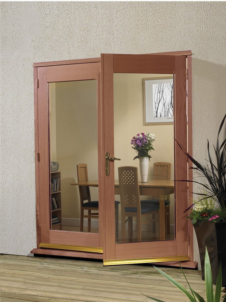 La Porte French Door External Hardwood Set (Brass Hardware) - sidtelfers diy & timber