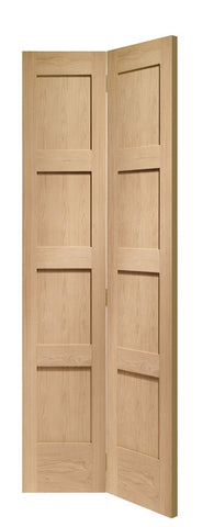 Shaker 4 Panel Bi-Fold Internal Oak Door -1936 x 341.5 x 35mm (27")