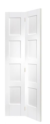 Shaker 4 Panel Bi-Fold Internal White Primed Door - sidtelfers diy & timber
