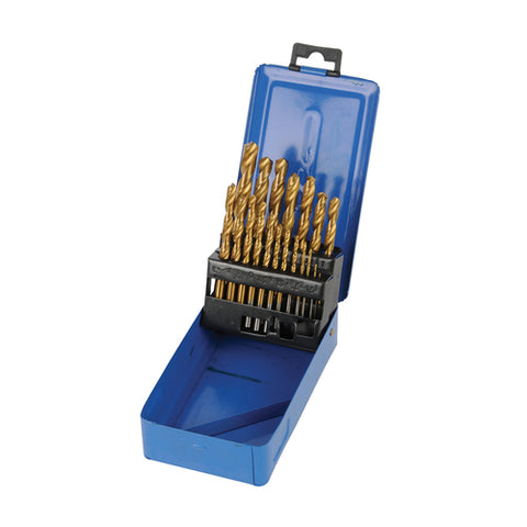 Silverline-Titanium-Coated HSS Drill Bit Set 19pce