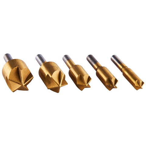 AMTECH-5pc Titanium Coated Countersink Bit Set