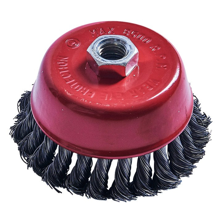 AMTECH-4" (100mm) Twist Knot Wire Cup Brush