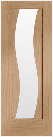 Florence Pre-finished Oak Door with Clear Glass-1981 x 686 x 35mm (27")