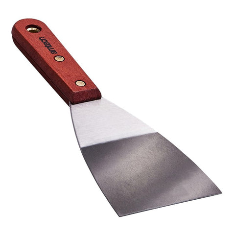 AMTECH-75mm/3" Stainless Steel Scraper - Wooden Handle