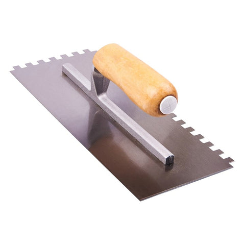 AMTECH-11" Notched Float Trowel - Wooden Handle