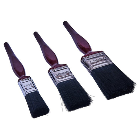 AMTECH-3pc No Bristle Loss Paint Brush Set - Classic Handle